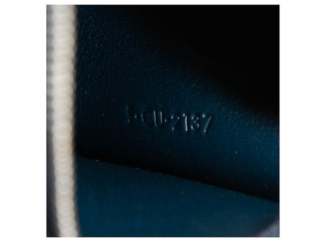 Céline Borsa a tracolla con struttura in pelle di vitello liscia lucida blu Medium di Celine Blu navy - vista 5