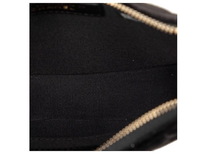Chanel Black CC Quilted Velour Half Moon Chain Crossbody Nero - vista 4