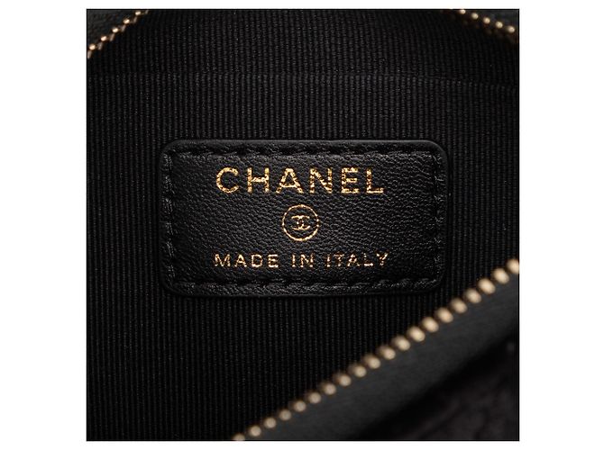 Chanel Black CC Quilted Velour Half Moon Chain Crossbody Nero - vista 6