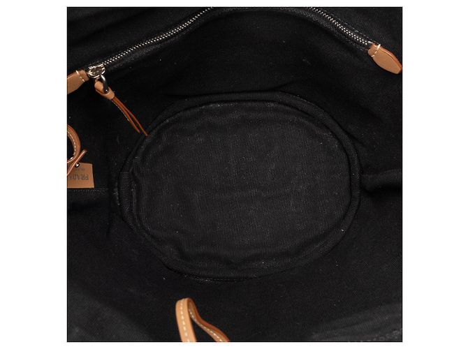Borsa satchel Prada in tela canapa nera con logo Nero - vista 4