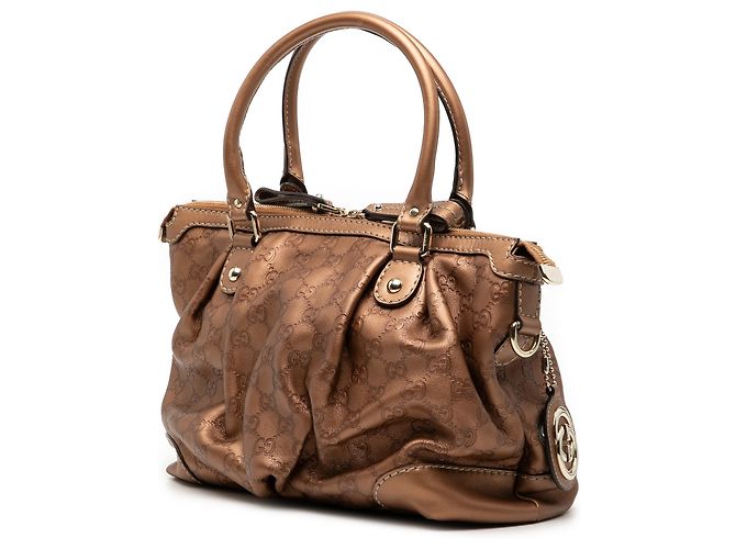 Borsa Gucci Marrone Guccissima Sukey Bronzo - vista 2
