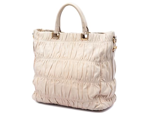 Borsa Prada Brown Nappa Gaufre Marrone Beige - vista 2