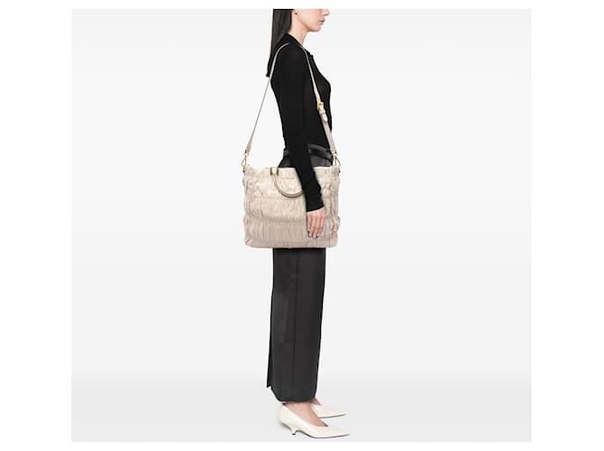 Borsa Prada Brown Nappa Gaufre Marrone Beige - vista 6