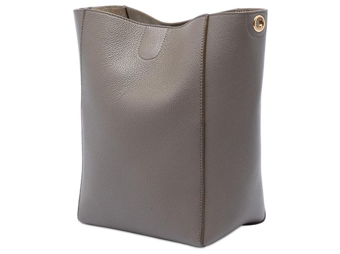Céline Bolso Celine Brown Small Soft Grained Calfskin Seau Sangle Bucket Bag Castaño Gris pardo - vista 2