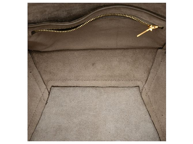 Céline Bolso Celine Brown Small Soft Grained Calfskin Seau Sangle Bucket Bag Castaño Gris pardo - vista 4