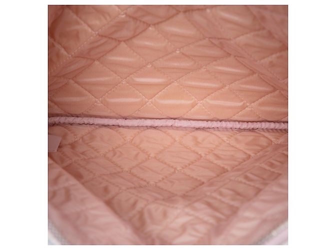 Clutch Chanel White Medium Raffia Deauville O Case Bianco - vista 4