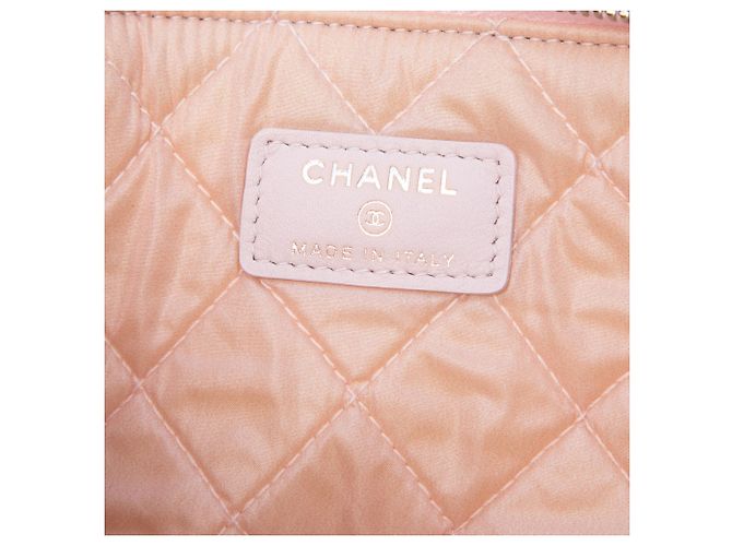 Clutch Chanel White Medium Raffia Deauville O Case Bianco - vista 5