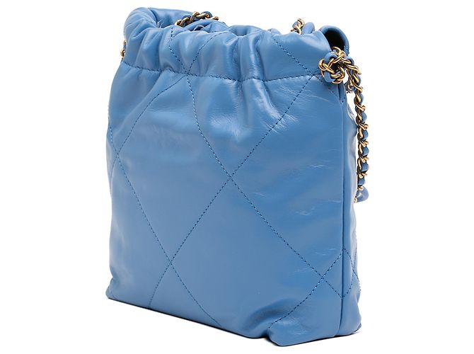Borsa Chanel Blue Mini Shiny Calfskin 22 Blu chiaro - vista 2