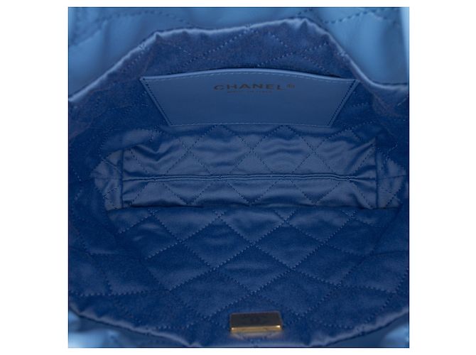 Borsa Chanel Blue Mini Shiny Calfskin 22 Blu chiaro - vista 4