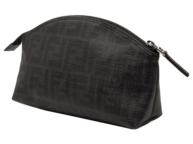 Fendi Black Zucca Coated Canvas Cosmetic Pouch - view 2