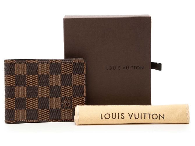 Cartera Slender Louis Vuitton Marrón Damier Ebene Castaño - vista 8