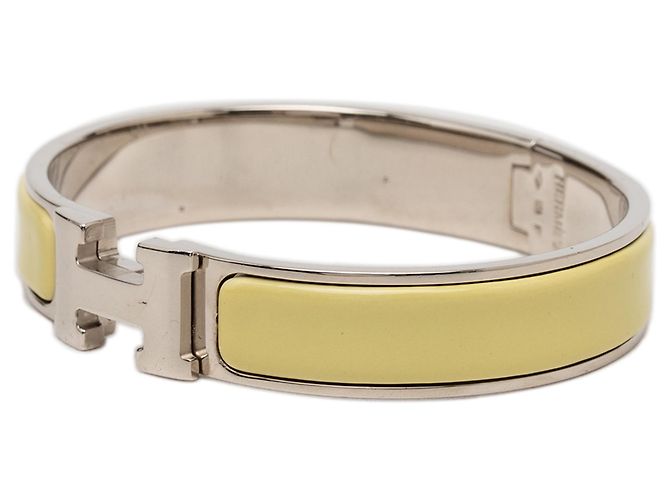 Bracciale Hermès Yellow Narrow Enamel Clic H PM Giallo - vista 2