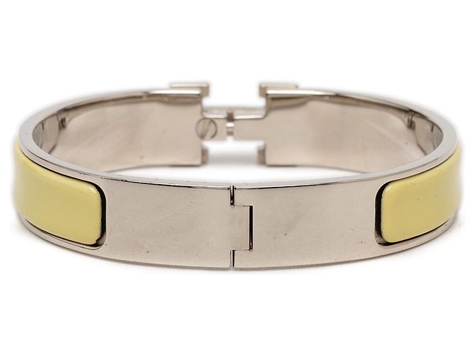 Bracciale Hermès Yellow Narrow Enamel Clic H PM Giallo - vista 3