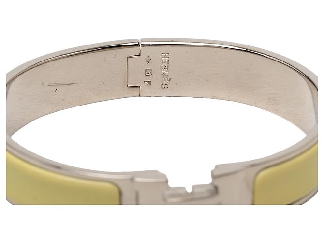 Bracciale Hermès Yellow Narrow Enamel Clic H PM Giallo - vista 4