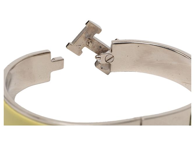 Bracciale Hermès Yellow Narrow Enamel Clic H PM Giallo - vista 5