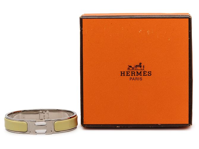 Bracciale Hermès Yellow Narrow Enamel Clic H PM Giallo - vista 6
