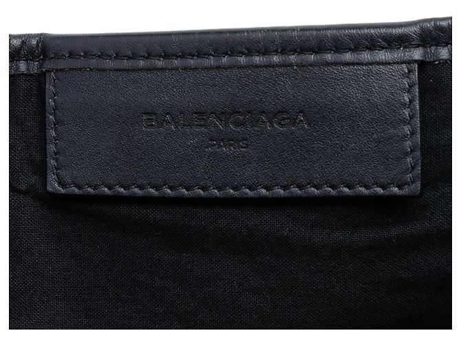 Balenciaga Canvas gestreifter Cabas Navy Blau S - Ansicht 5