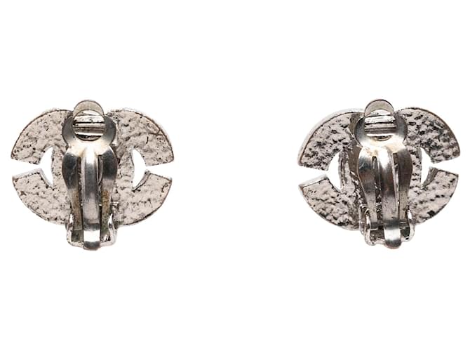 Orecchini a clip Chanel Silver CC in ottone e strass Argento - vista 2
