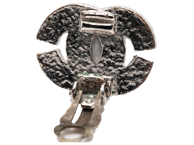 Orecchini a clip Chanel Silver CC in ottone e strass Argento - vista 3