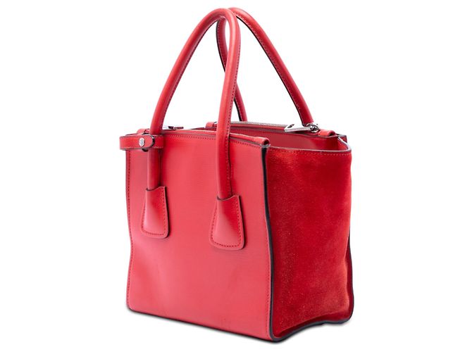 Prada Red Small Glace Calf Twin Pocket Satchel Rot - Ansicht 2