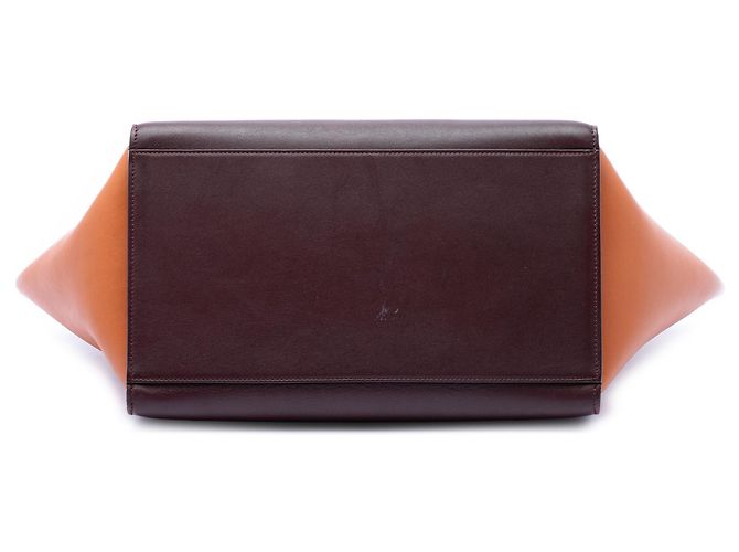 Céline Celine Trapeze Satchel aus dreifarbigem Leder in Rot, Größe Medium Bordeaux - Ansicht 3