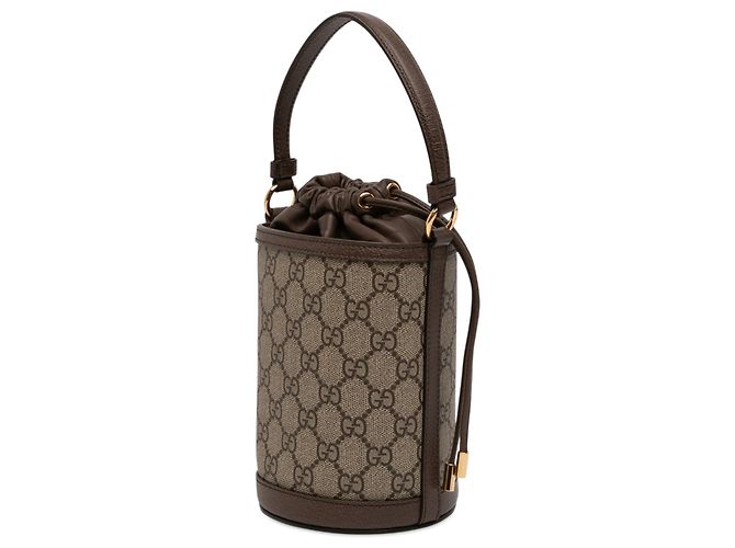 Borsa a secchiello Gucci Beige Mini GG Supreme Ophidia - vista 2
