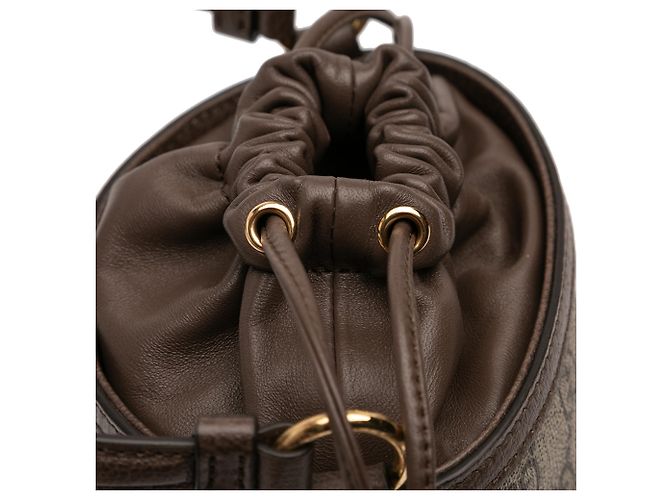 Borsa a secchiello Gucci Beige Mini GG Supreme Ophidia - vista 6