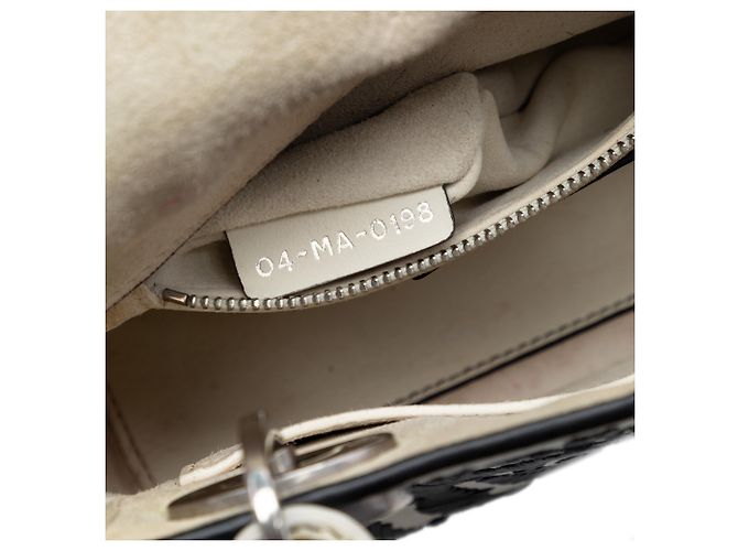 Dior White Mini Calfskin Flower Embroidered Lady Dior - view 6