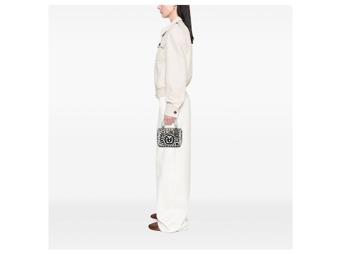 Dior White Mini Calfskin Flower Embroidered Lady Dior - view 7