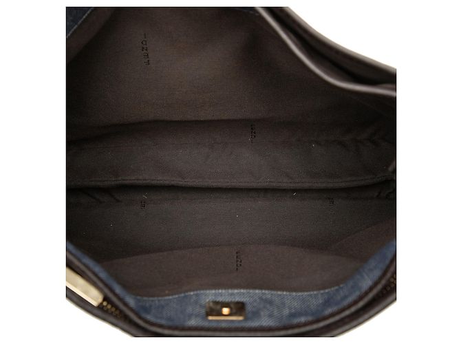 Pochette crossbody in denim blu Fendi - vista 4