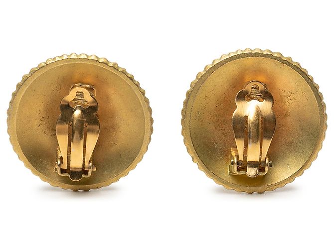 Orecchini Chanel Gold Gold Plated Coco Round Clip On D'oro - vista 2