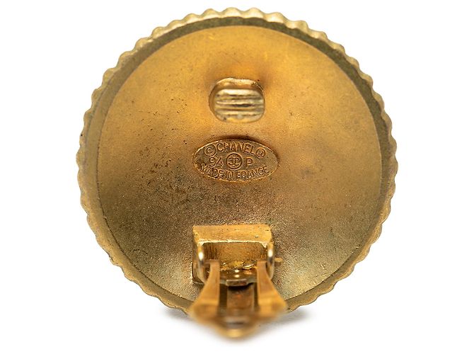 Orecchini Chanel Gold Gold Plated Coco Round Clip On D'oro - vista 3