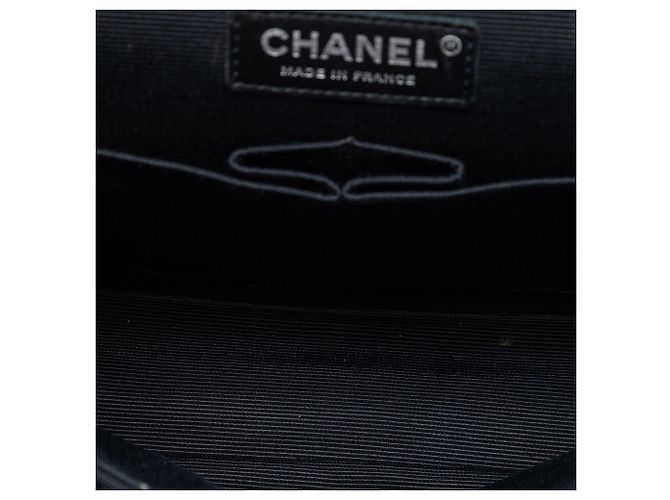 Chanel Black Medium Classic Tweed e Ribbon Logo Double Flap Nero - vista 4