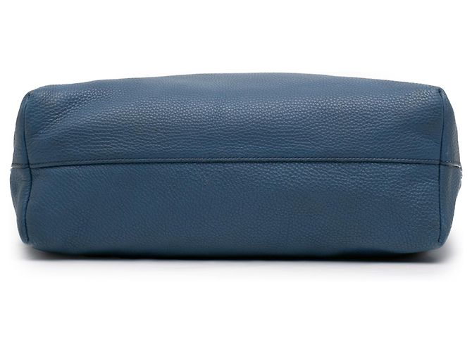 Prada Blue Vitello Daino Open Convertible Tote Blau - vue 3