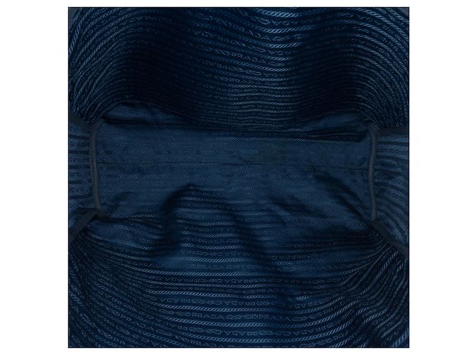 Prada Blue Vitello Daino Open Convertible Tote Blau - vue 4