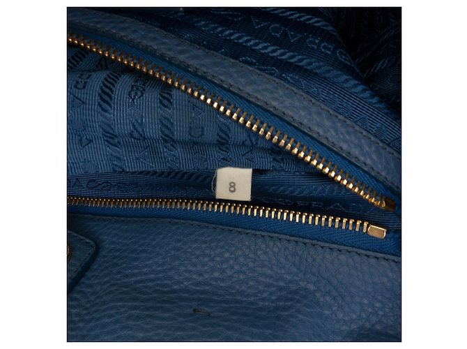 Prada Blue Vitello Daino Open Convertible Tote Blau - vue 5