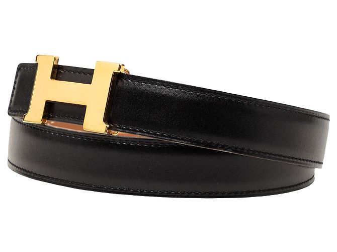 Cintura reversibile Hermès Constance H in Epsom nero e Box Calf - vista 2
