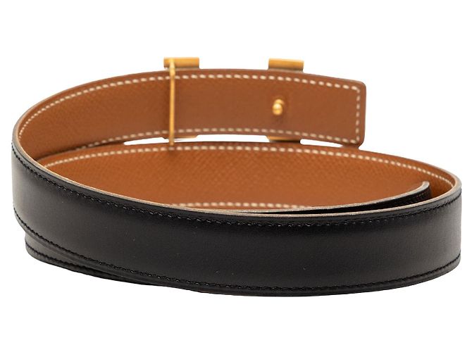 Cintura reversibile Hermès Constance H in Epsom nero e Box Calf - vista 3