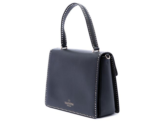 Borsa a mano Valentino in pelle nera con Rockstud Nero - vista 2