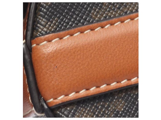 Céline Bolsa redonda Celine Triomphe em canvas revestido marrom com alça Castanho escuro - vista 5