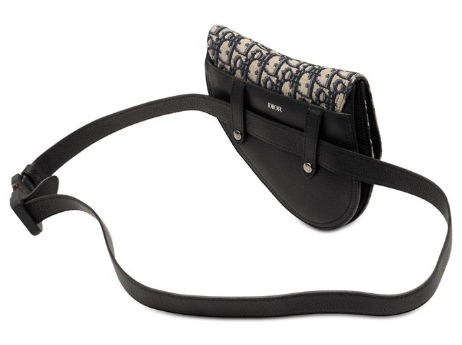 Dior Saddle Gürteltasche aus Blue Oblique Canvas Blau - Ansicht 2