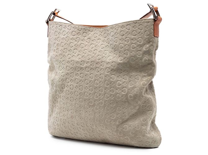 Céline Celine Gray C Macadam Suede Crossbody Marrone - vista 2