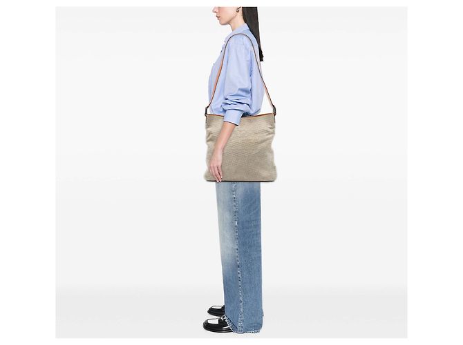 Céline Celine Gray C Macadam Suede Crossbody Marrone - vista 6