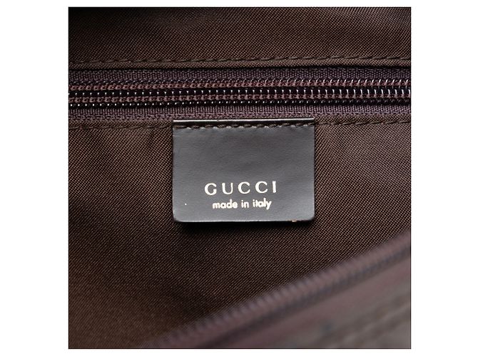 Borsa a tracolla Gucci in nylon GG marrone Marrone scuro - vista 5
