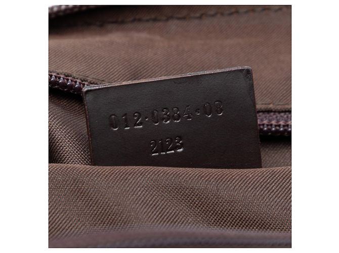 Borsa a tracolla Gucci in nylon GG marrone Marrone scuro - vista 6