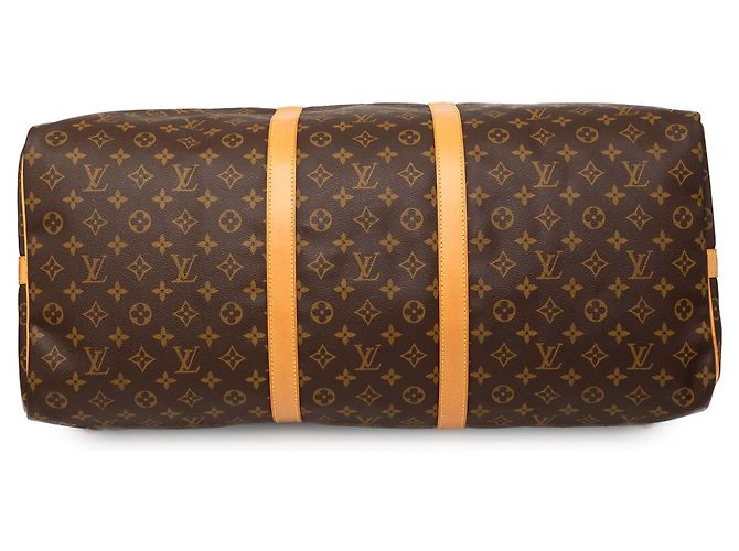 Louis Vuitton Marrone Monogram Keepall Bandouliere 60 - vista 3