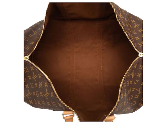 Louis Vuitton Marrone Monogram Keepall Bandouliere 60 - vista 4