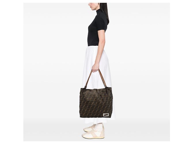 Tote em canvas Zucca marrom Fendi - vista 6