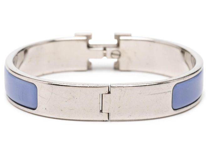 Bracciale Hermès Blue Narrow Enamel Clic H PM - vista 3