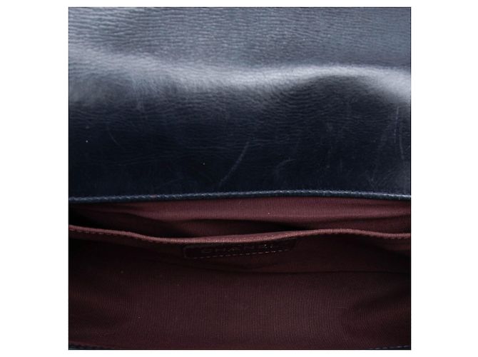 Chanel Blue Old Medium Quilted Glazed Calfskin Chain Around Boy Flap Blu navy - vista 4